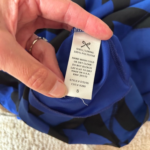 Everly Women's Black & Blue Chevron A Line Dress - SIZE SMALL - Picture 4 of 8